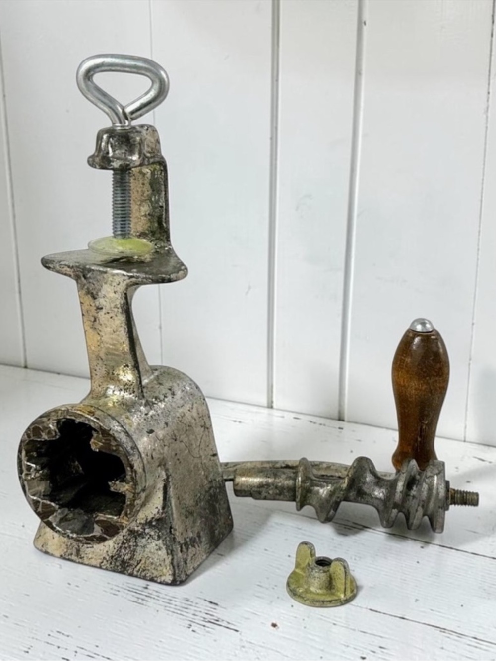 Vintage Keystone Food Chopper Meat Grinder Clamp w/ Box & Papers USA - Coll